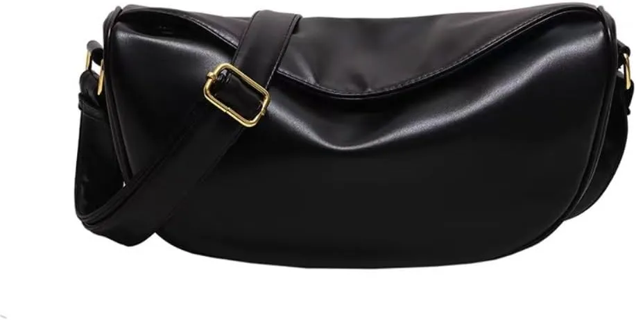 Crossbody Bag for Women Large PU Leather Shoulder Purse Casual Hobo Crossbody Handbag Crescent Bags Satchel Dumpling Bag