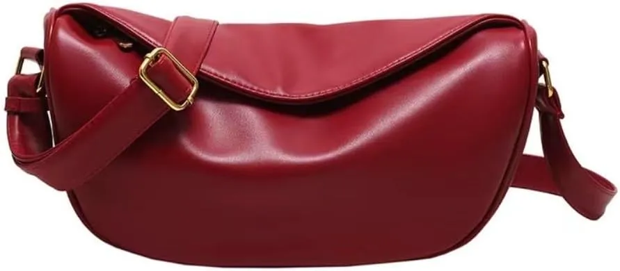 Crossbody Bag for Women Large PU Leather Shoulder Purse Casual Hobo Crossbody Handbag Crescent Bags Satchel Dumpling Bag
