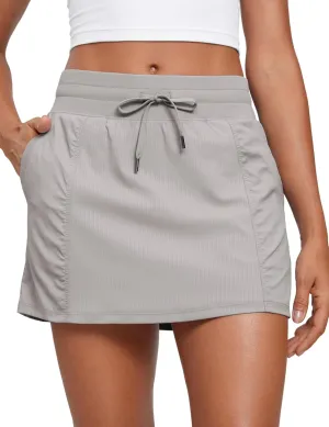 CRZ YOGA Lightweight High Waisted Skirts for Women Golf Casual Athletic Drawstring Skort with Side Pockets