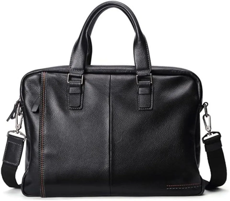 CSCDD Vintage Men's Briefcases Shoulder Bag Leather Men's Bag Postman Bag Shoulder Laptop Bag
