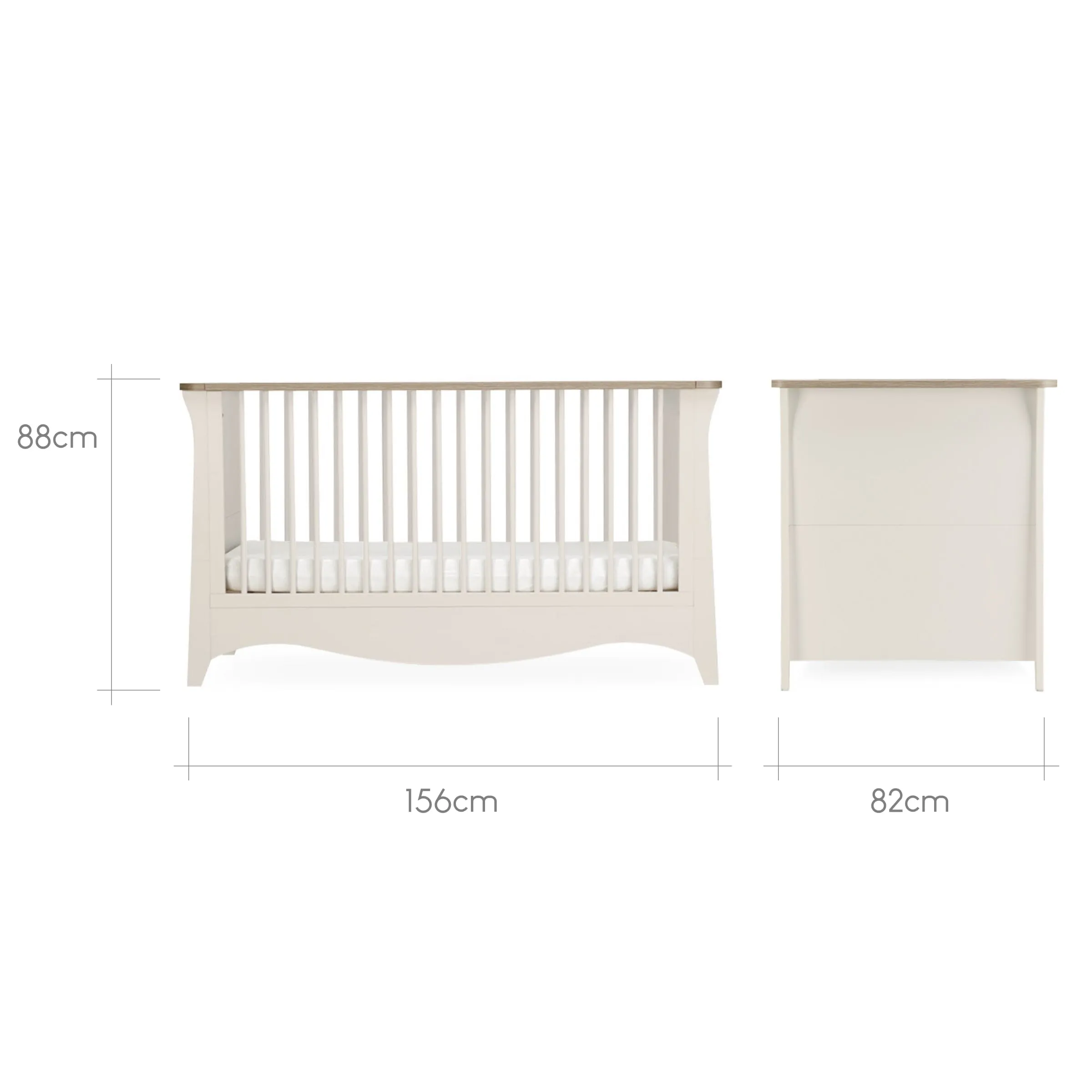 CuddleCo Clara 3 Piece Nursery Furniture Set - Cashmere/Ash