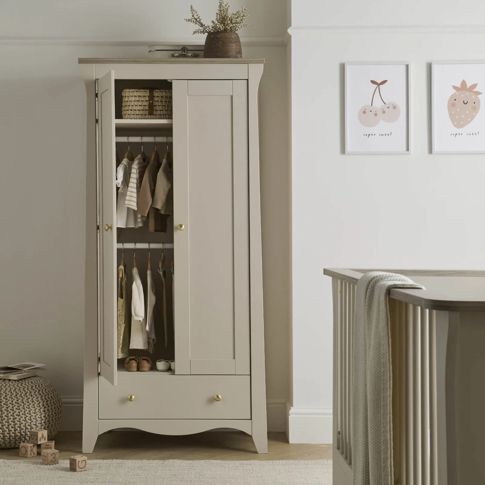 CuddleCo Clara 3 Piece Nursery Furniture Set - Cashmere/Ash