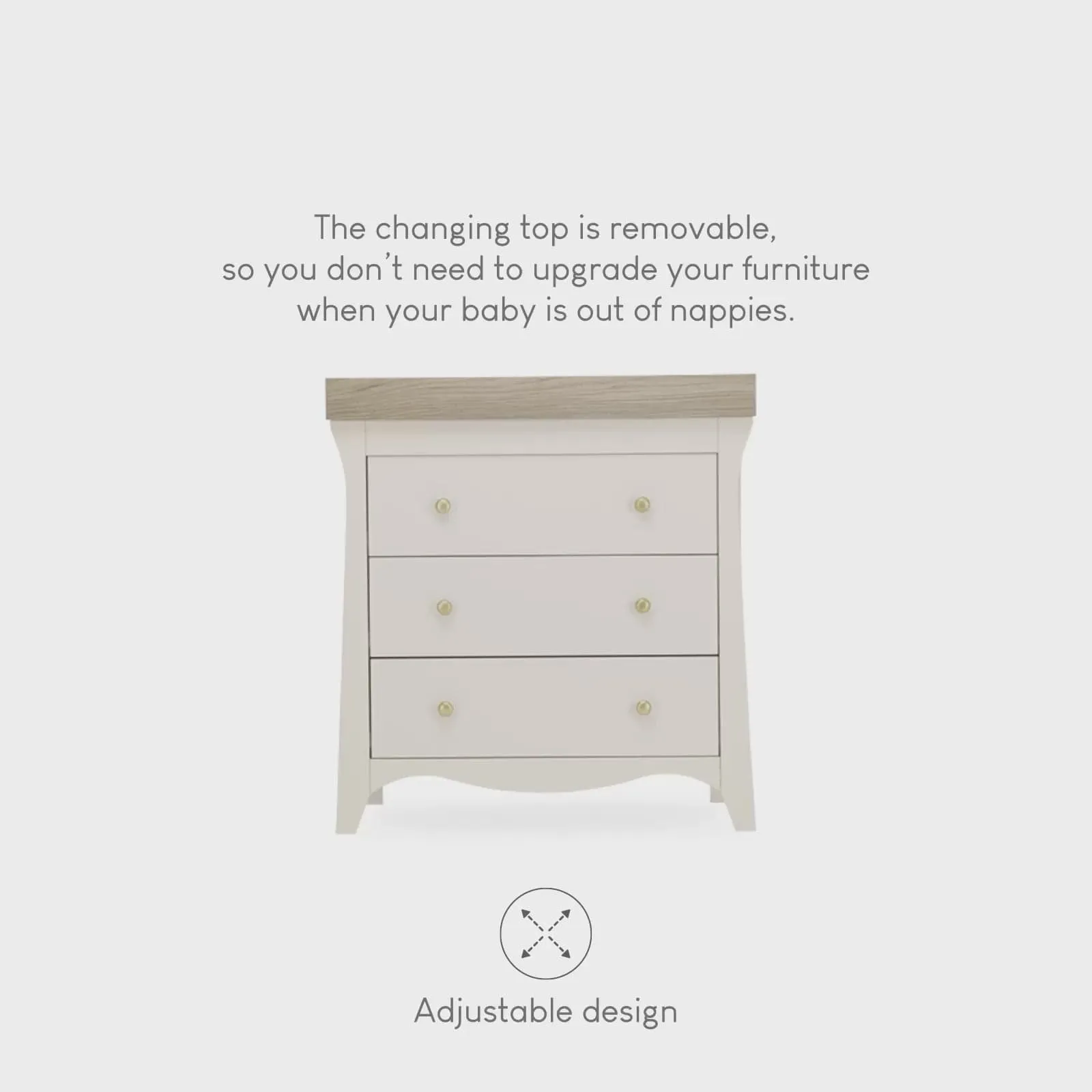 CuddleCo Clara 3 Piece Nursery Furniture Set - Cashmere/Ash