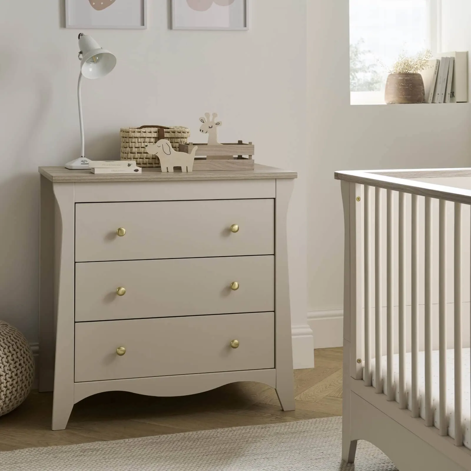 CuddleCo Clara 3 Piece Nursery Furniture Set - Cashmere/Ash