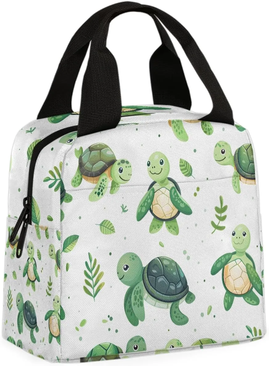 Cute Sea Turtle Lunch Bag Blue Turtle Tote Lunch Bag Reusable Lunch Box Leakproof Cooler Bag