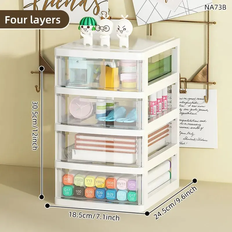 Desktop Storage Box with Drawers Office Desk Organizer for Cosmetics Stationery and Debris