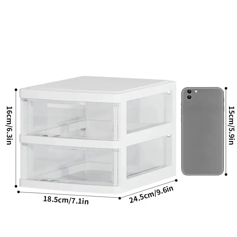 Desktop Storage Box with Drawers Office Desk Organizer for Cosmetics Stationery and Debris
