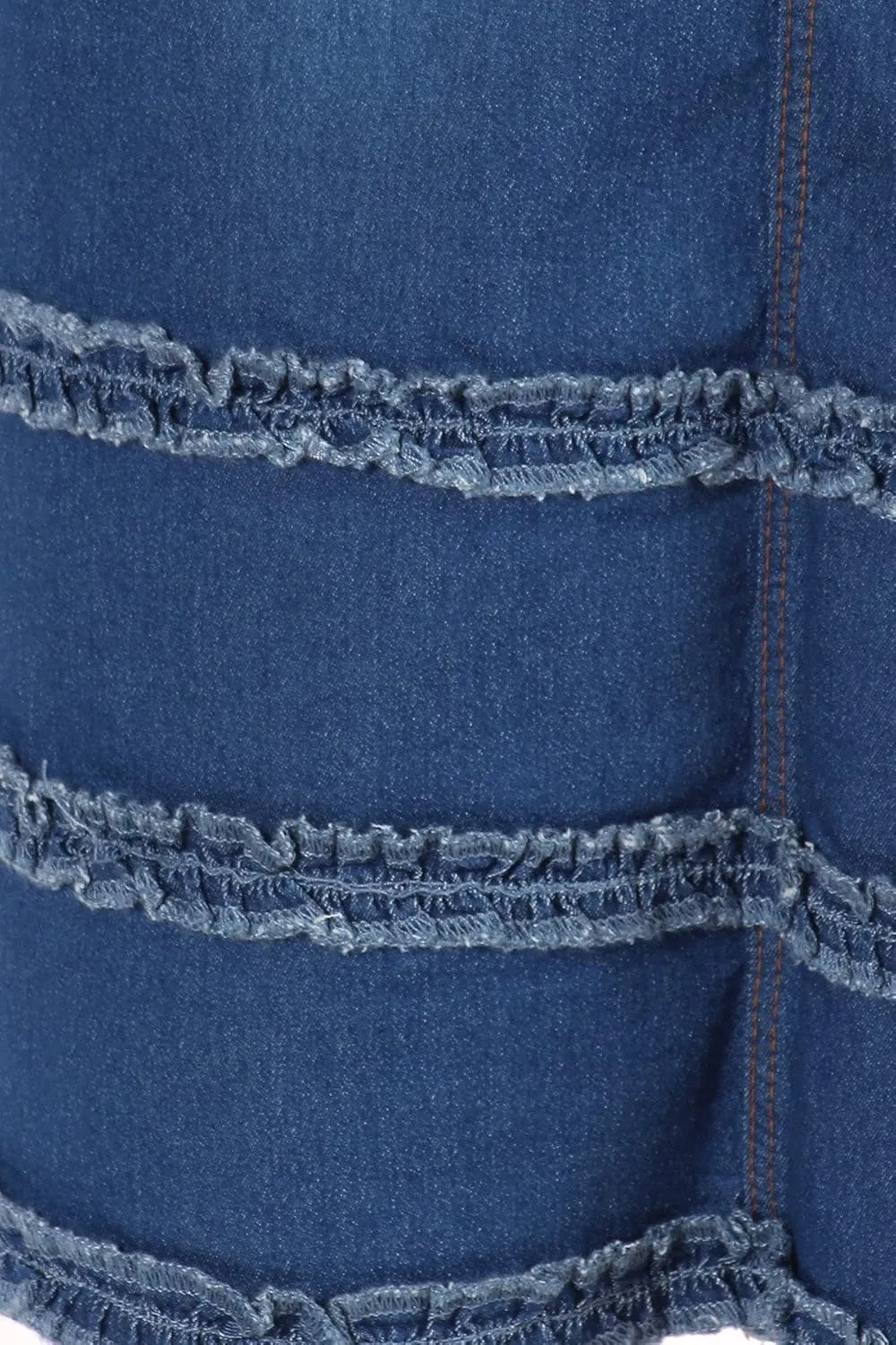 Fashion2Love Women's Juniors/Plus Size High Waisted Shaping Pull-On Stretch Denim Long Skirt (87804)