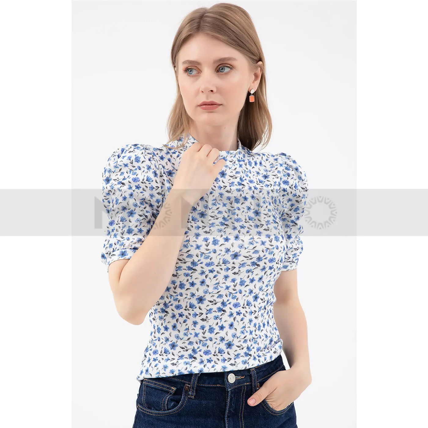 Floral Half Sleeves Top