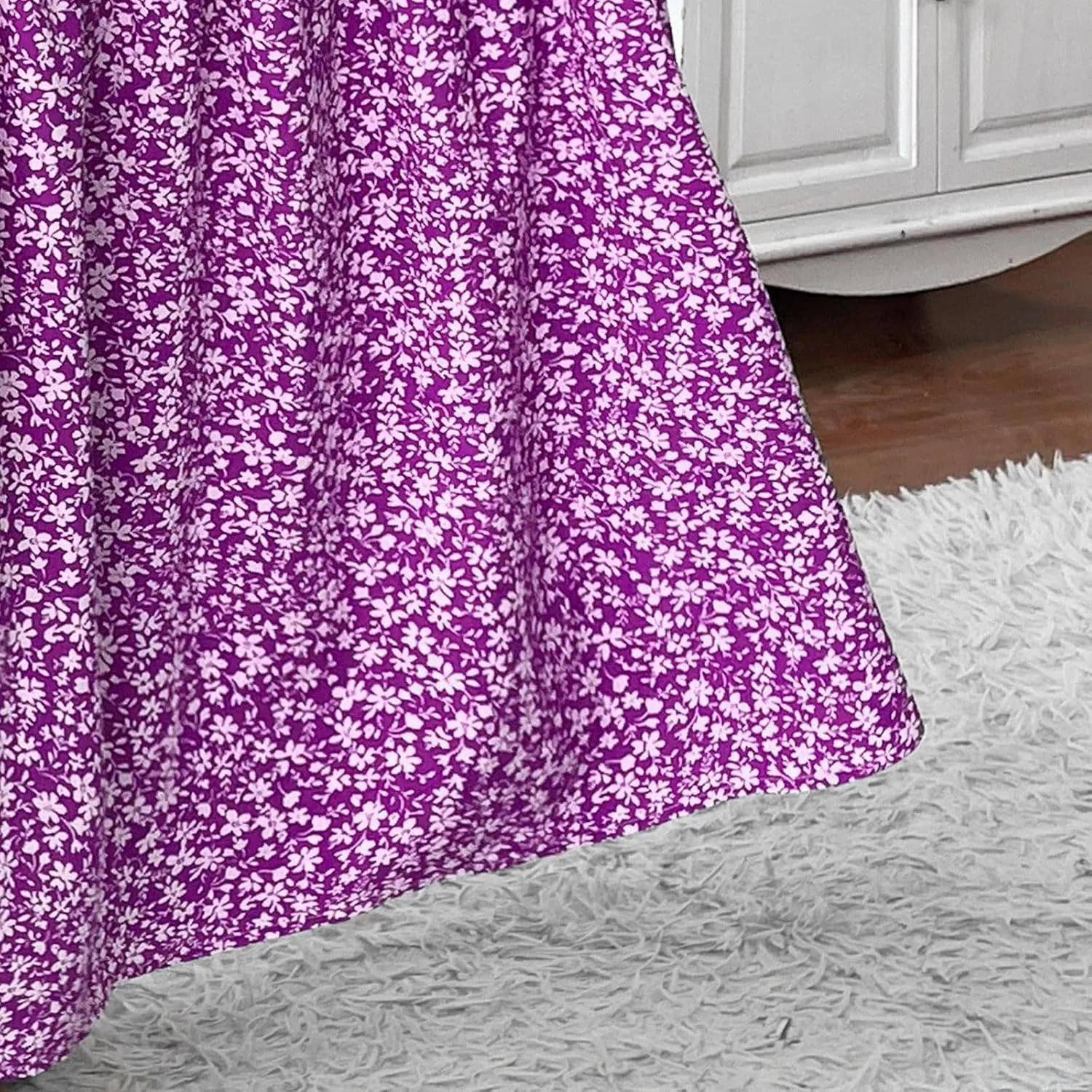 Floral Maxi Skirts for Women Casual Summer Elastic High Waisted Skirts Tiered Flowy A Line Long Skirt with Pockets