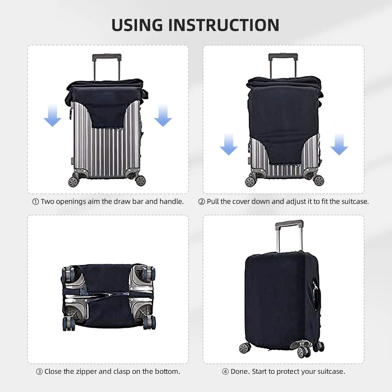 Fox Moon Flowers Luggage Cover Suitcase Cover Protector Travel Suitcase Cover