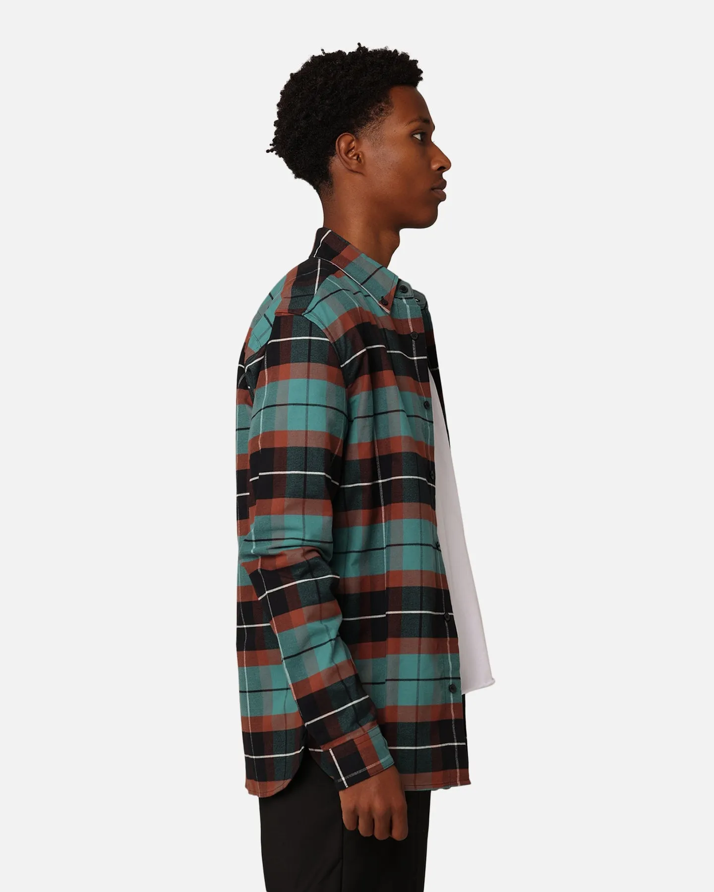 Fred Perry Brushed Tartan Shirt Deep Mint
