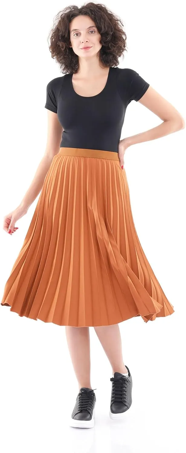 G-Line Midi Skirts for Women, Pleated Skirts for Women, High Waisted Skirt for Women, Knee Length Skirt, Women's Skirts