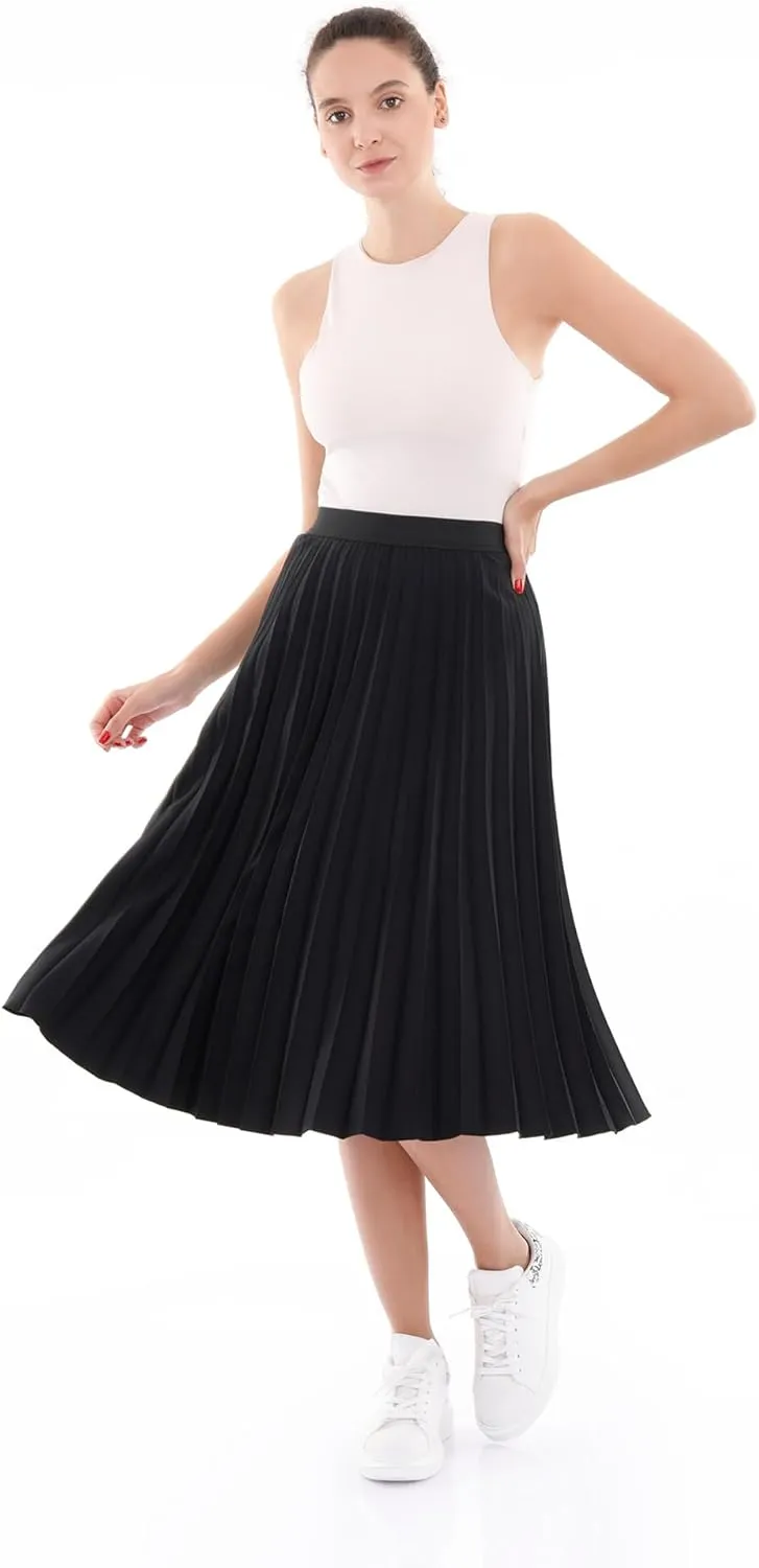 G-Line Midi Skirts for Women, Pleated Skirts for Women, High Waisted Skirt for Women, Knee Length Skirt, Women's Skirts