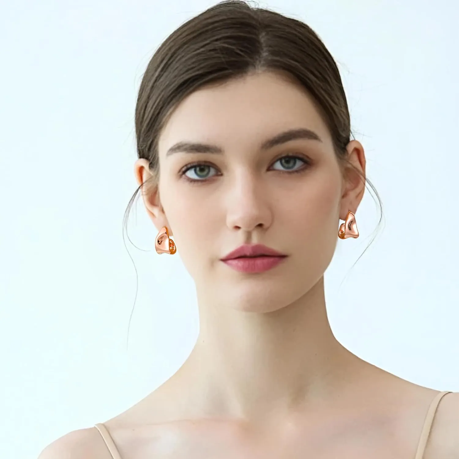 Gacimy Chunky Gold Earrings for Women, Teardrop Earrings with 925 Sterling Silver Post, 14K Gold Statement Drop for Women