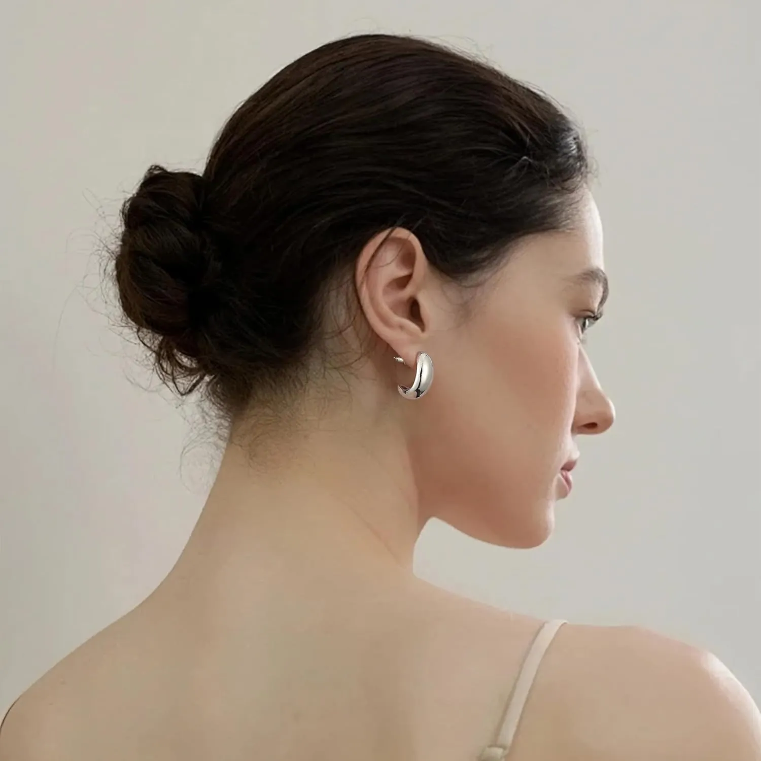Gacimy Chunky Gold Earrings for Women, Teardrop Earrings with 925 Sterling Silver Post, 14K Gold Statement Drop for Women