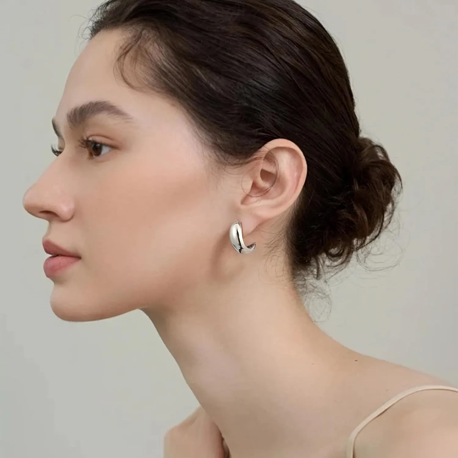 Gacimy Chunky Gold Earrings for Women, Teardrop Earrings with 925 Sterling Silver Post, 14K Gold Statement Drop for Women