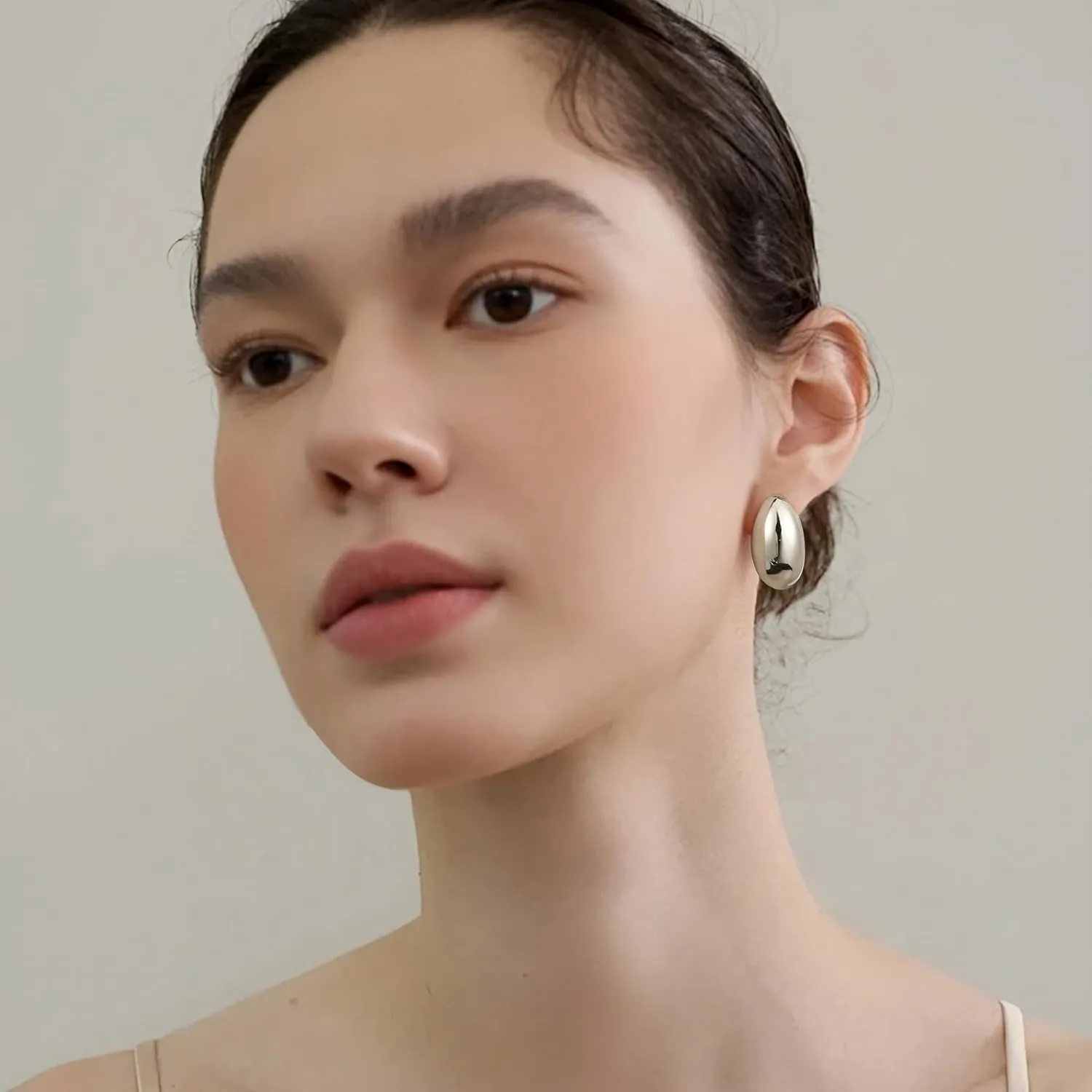 Gacimy Chunky Gold Earrings for Women, Teardrop Earrings with 925 Sterling Silver Post, 14K Gold Statement Drop for Women