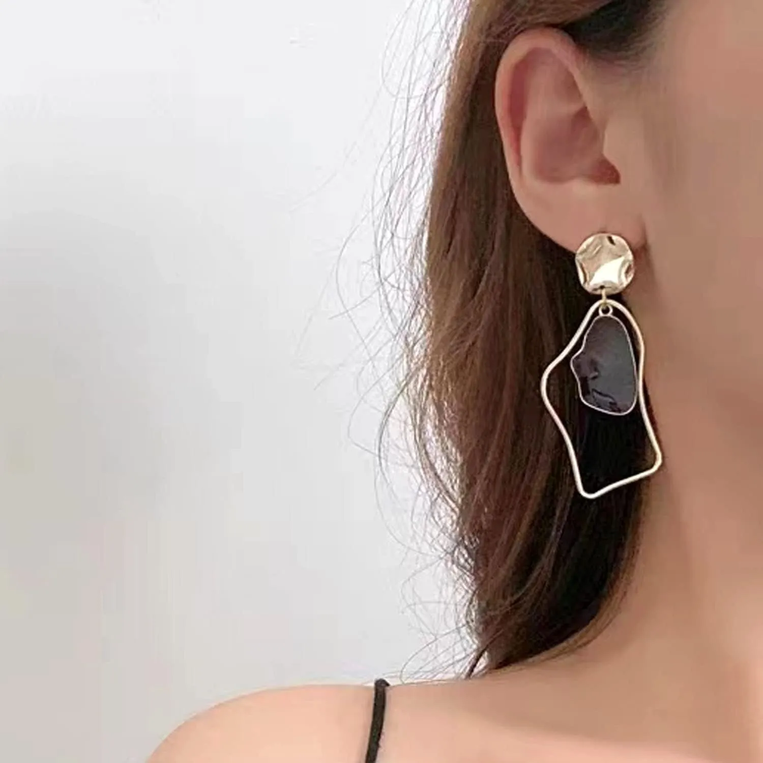 Geometric Triangle Earring Metal Simple Drop Dangle Earring Plating Gold Black Bohemian Dangling Costume Earring For Women Bar Party Fashion Jewelry