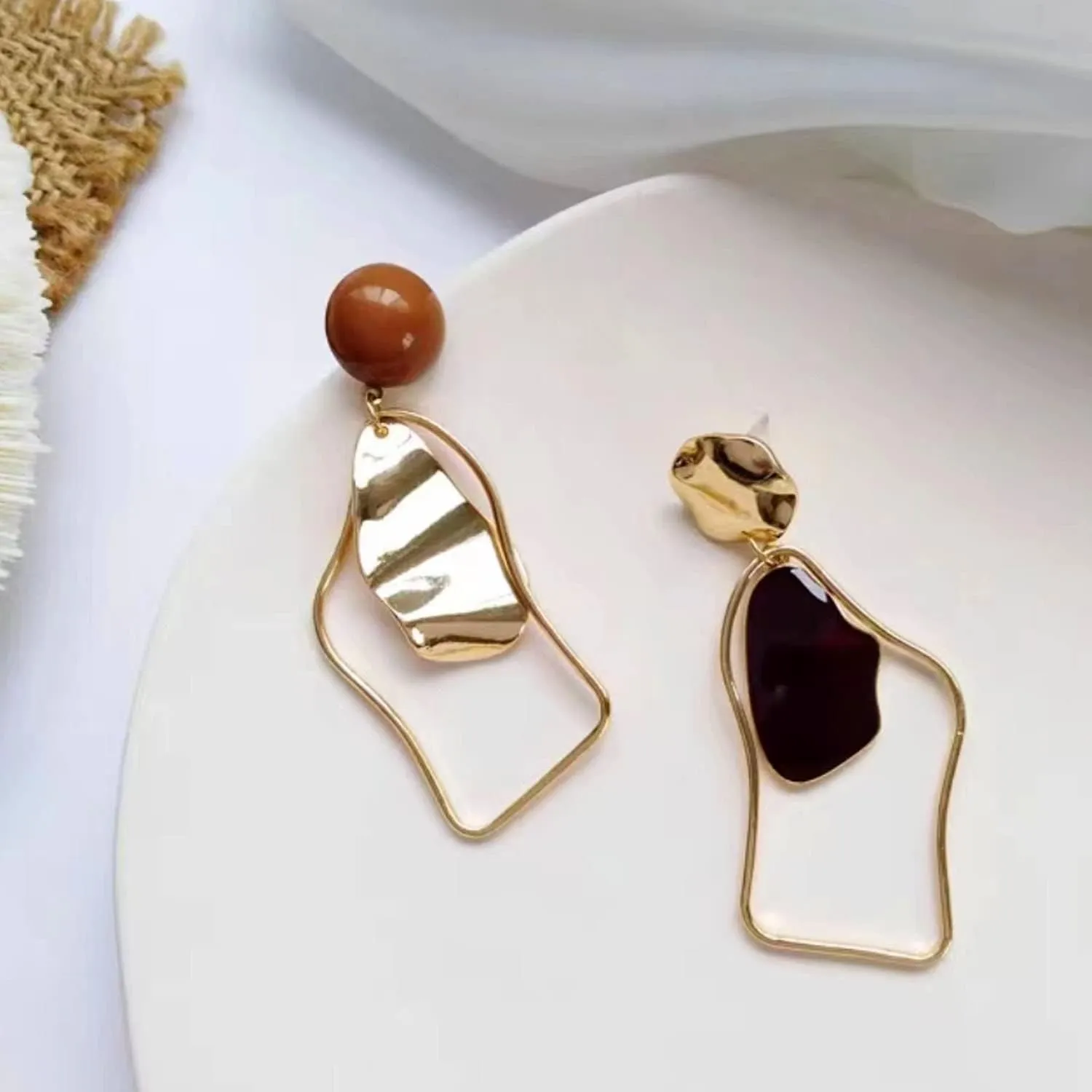 Geometric Triangle Earring Metal Simple Drop Dangle Earring Plating Gold Black Bohemian Dangling Costume Earring For Women Bar Party Fashion Jewelry