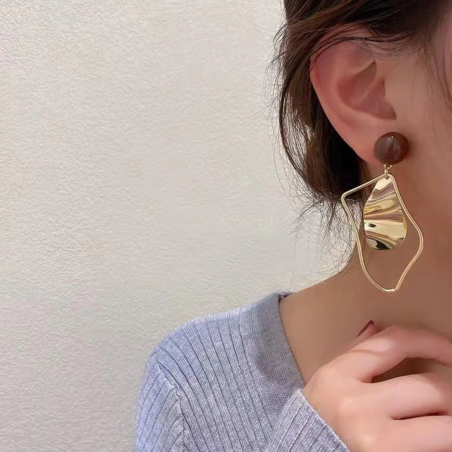 Geometric Triangle Earring Metal Simple Drop Dangle Earring Plating Gold Black Bohemian Dangling Costume Earring For Women Bar Party Fashion Jewelry