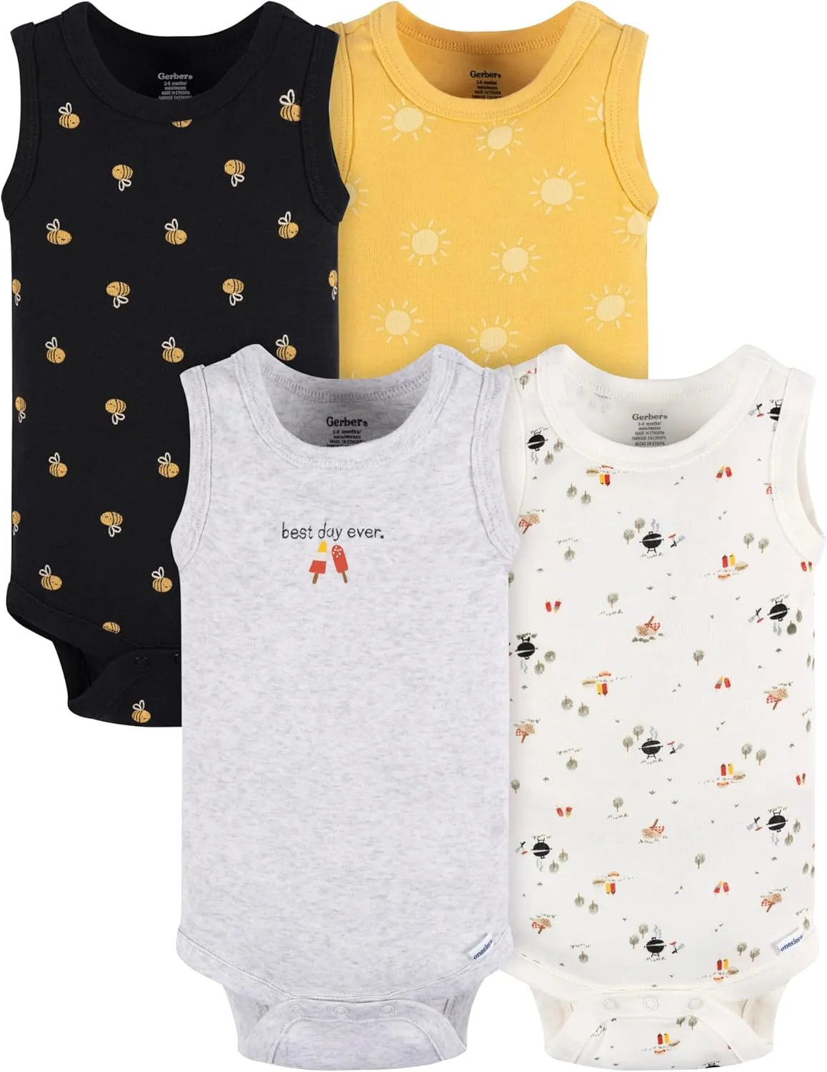 Gerber Baby Boys Multi-Pack Sleeveless Onesies Bodysuit