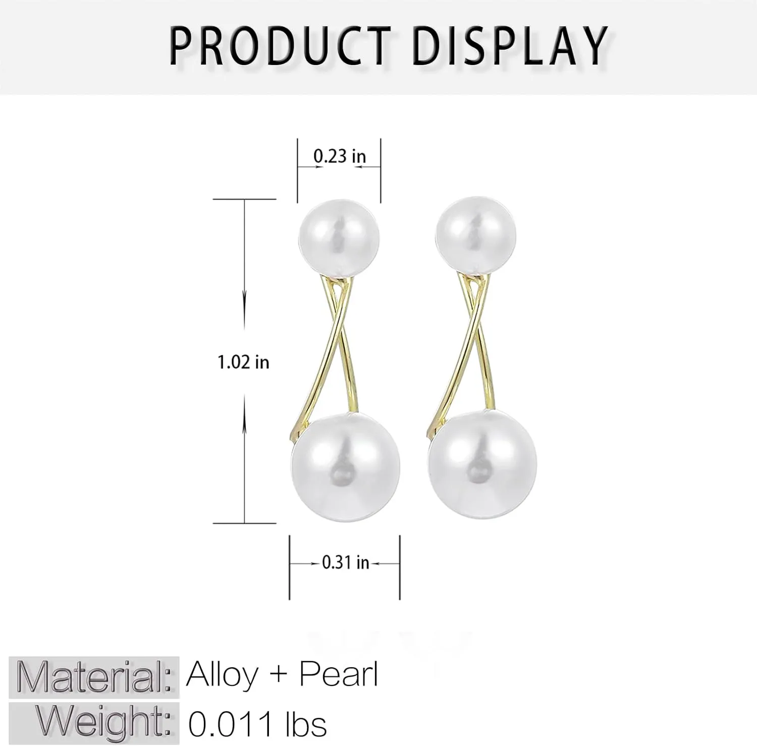 Gold Long Pearl Earrings - Statement Drop Earrings for Women - Big Simulated Pearls - Handmade Fringe Dangle Earrings for Wedding, Party, Daily Wear