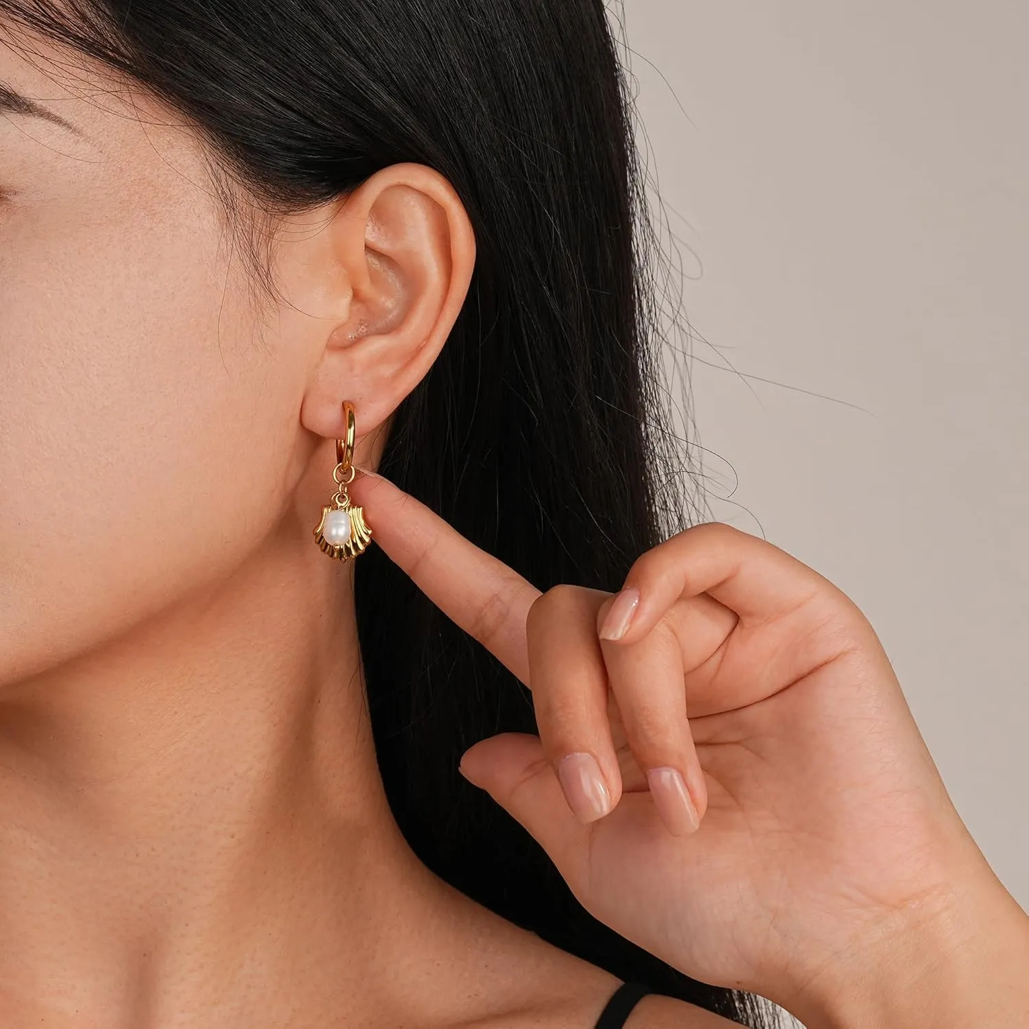 Gold Pearl Statement Earring for Women Trendy 18K Gold Plated Pearl Drop Dangle Earrings 925 Sterling Silver Freshwater Drop Dangle Earring Cute Heart Love Earring Wedding Party Birthday Jewelry