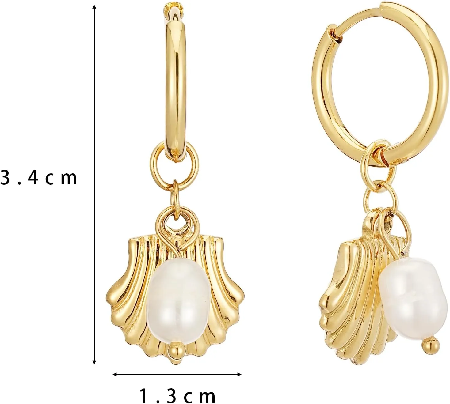 Gold Pearl Statement Earring for Women Trendy 18K Gold Plated Pearl Drop Dangle Earrings 925 Sterling Silver Freshwater Drop Dangle Earring Cute Heart Love Earring Wedding Party Birthday Jewelry