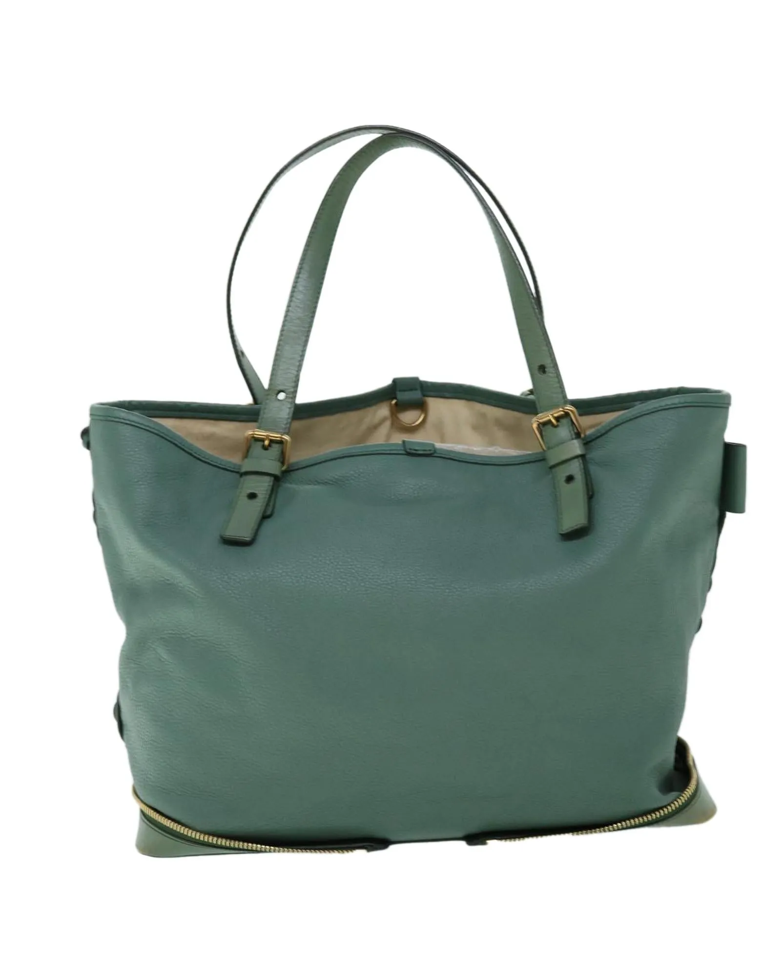 Green Leather Tote Bag