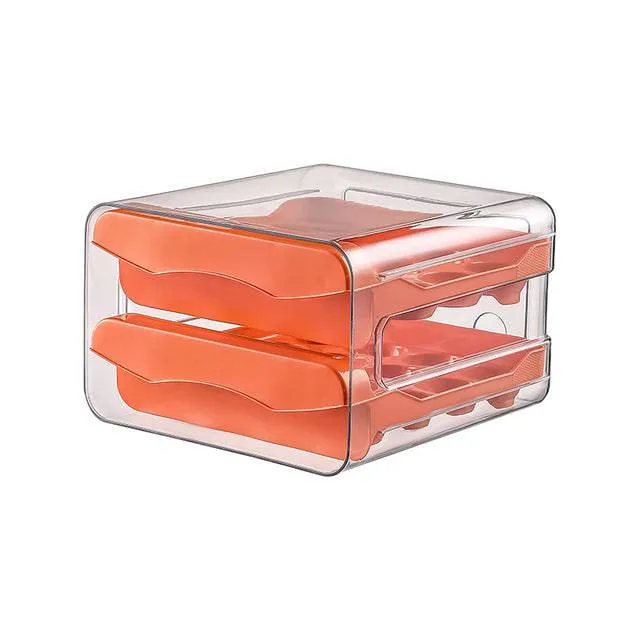 Grids Egg Storage Container for Refrigerator Clear Drawer T