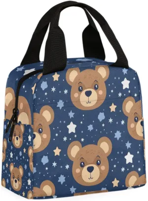 Grizzly Bear Lunch Bag Forest Bear Tote Lunch Bag Reusable Lunch Box Leakproof Cooler Bag
