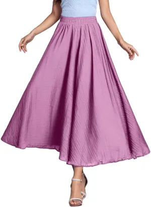 high Waisted Skirts fro Women, Girls Elastic Waist Long Flowy Bohemian Loose Casual Maxi Skirt for Summer Beach Holiday