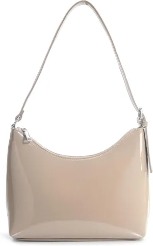 HOXIS Minimalist Faux Patent Leather Shoulder Bag Shiny Women Purse Y2K Style