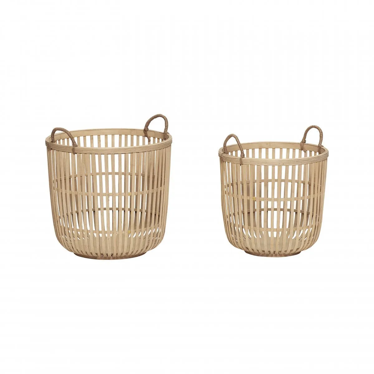 Hubsch Bamboo Baskets - Round (Set of 2)