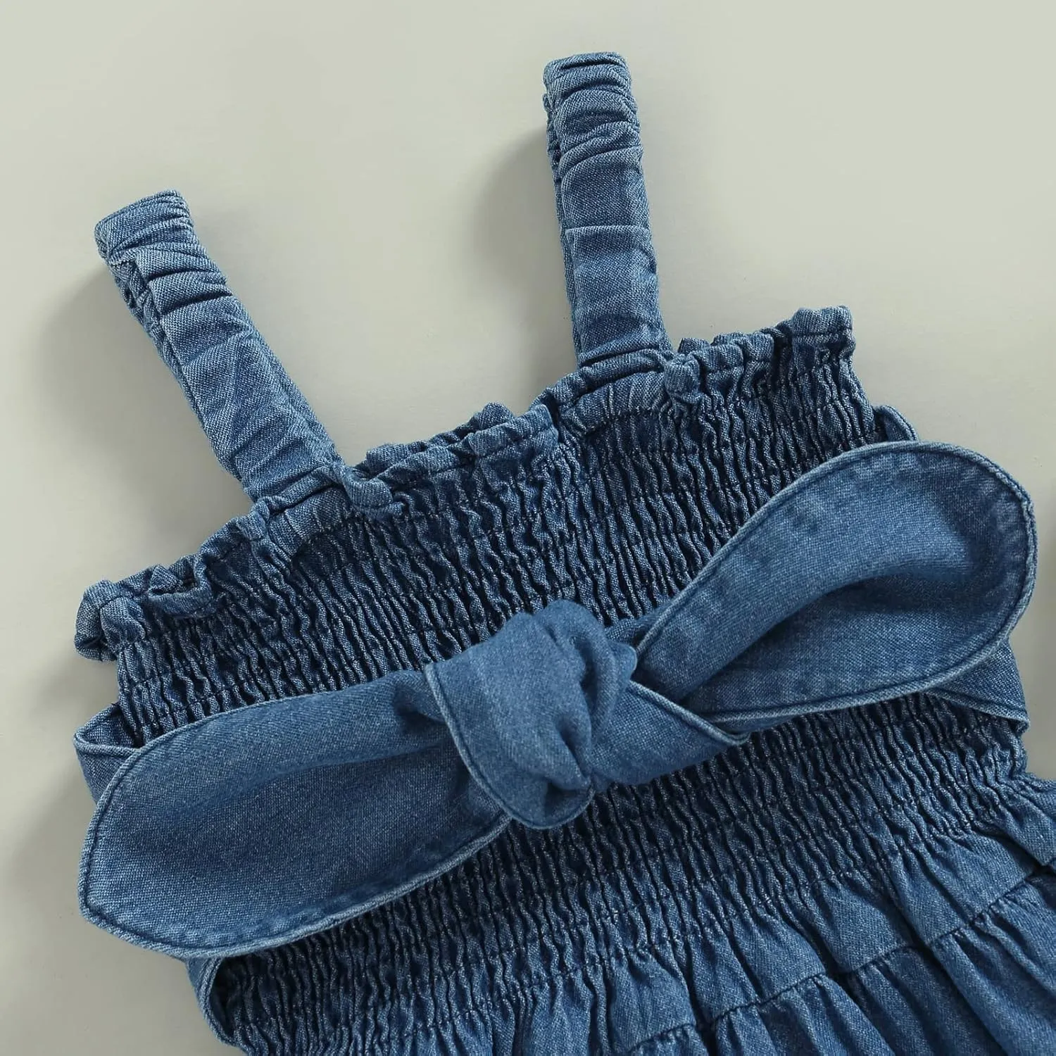Infant Girls Denim Romper Solid Color Sleeveless Sling Bodysuits Newborn Girl Summer Playsuit