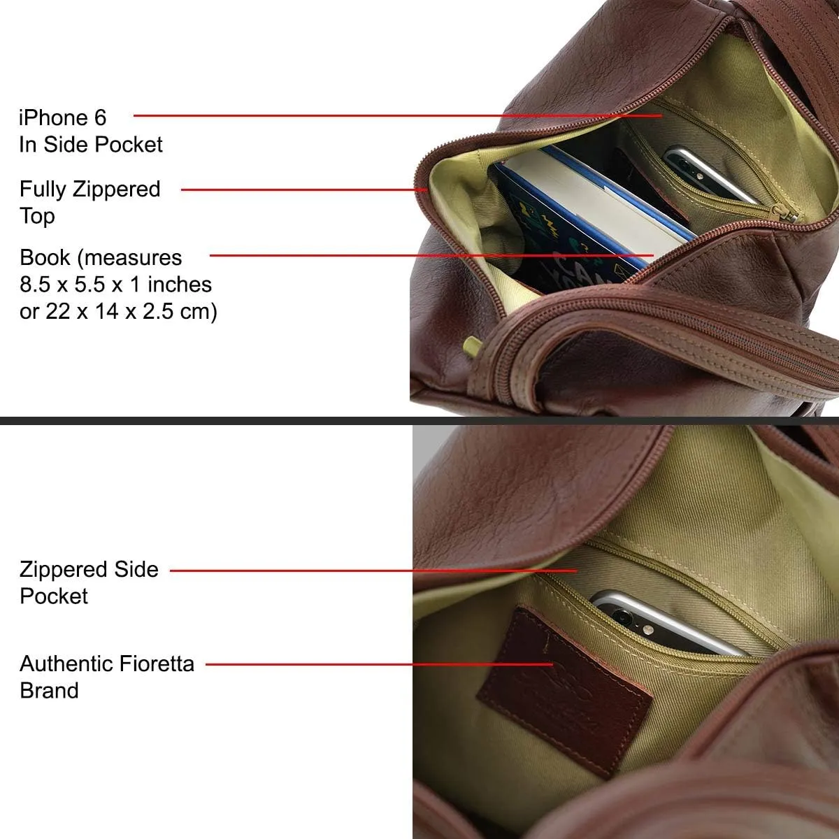 Italian Genuine Leather Top Handle Backpack Purse Shoulder Bag Handbag Rucksack For Women