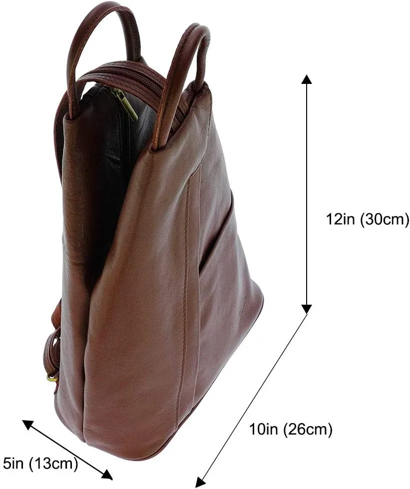 Italian Genuine Leather Top Handle Backpack Purse Shoulder Bag Handbag Rucksack For Women