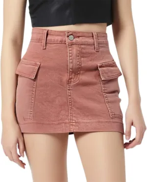 Jean Skirts for Women A-Line High Waisted Summer Casual Cargo Skirts Trendy Going Out Mini Skirts with Pockets