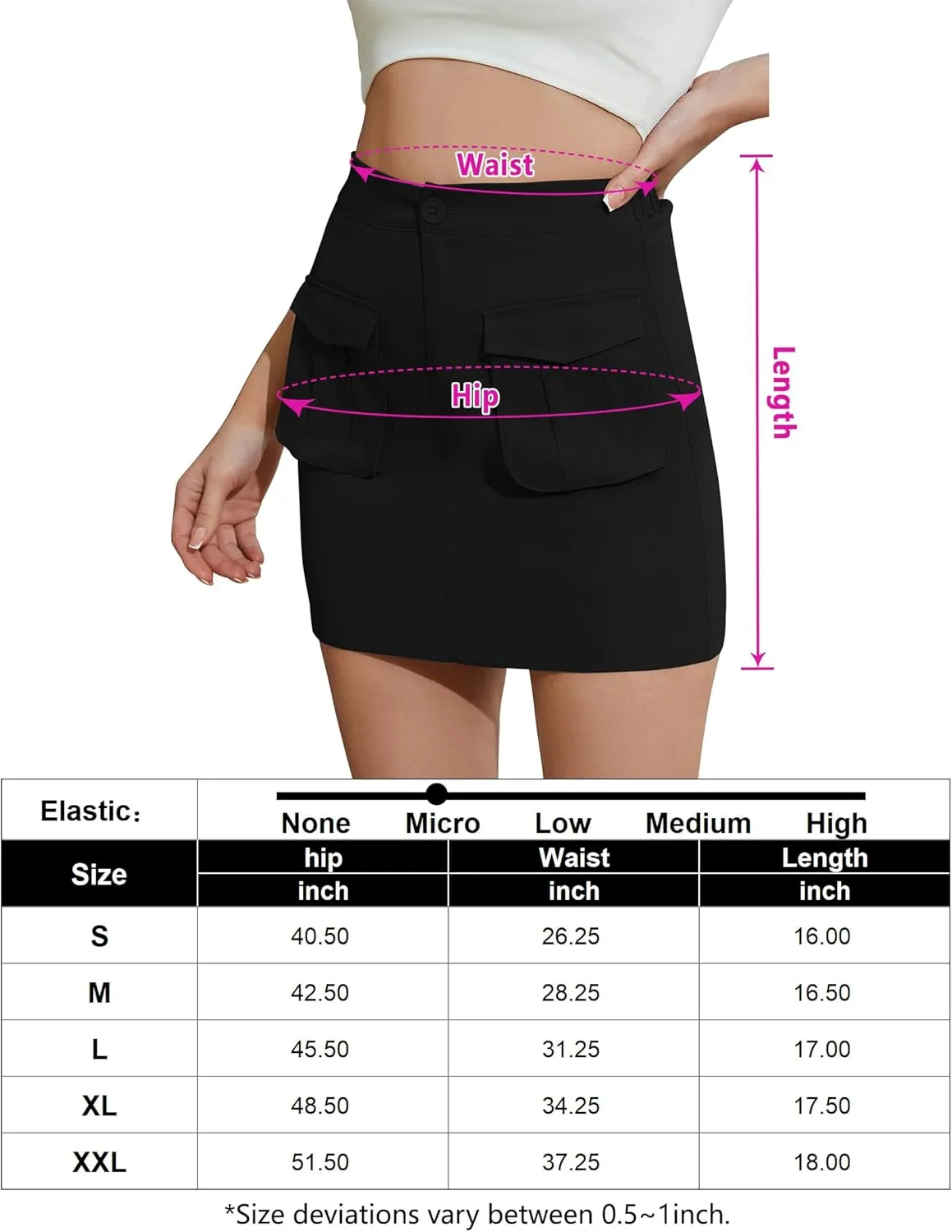 Jean Skirts for Women Denim Stretchy Cargo High Waisted Trendy Mini Skirt with Utility Pockets