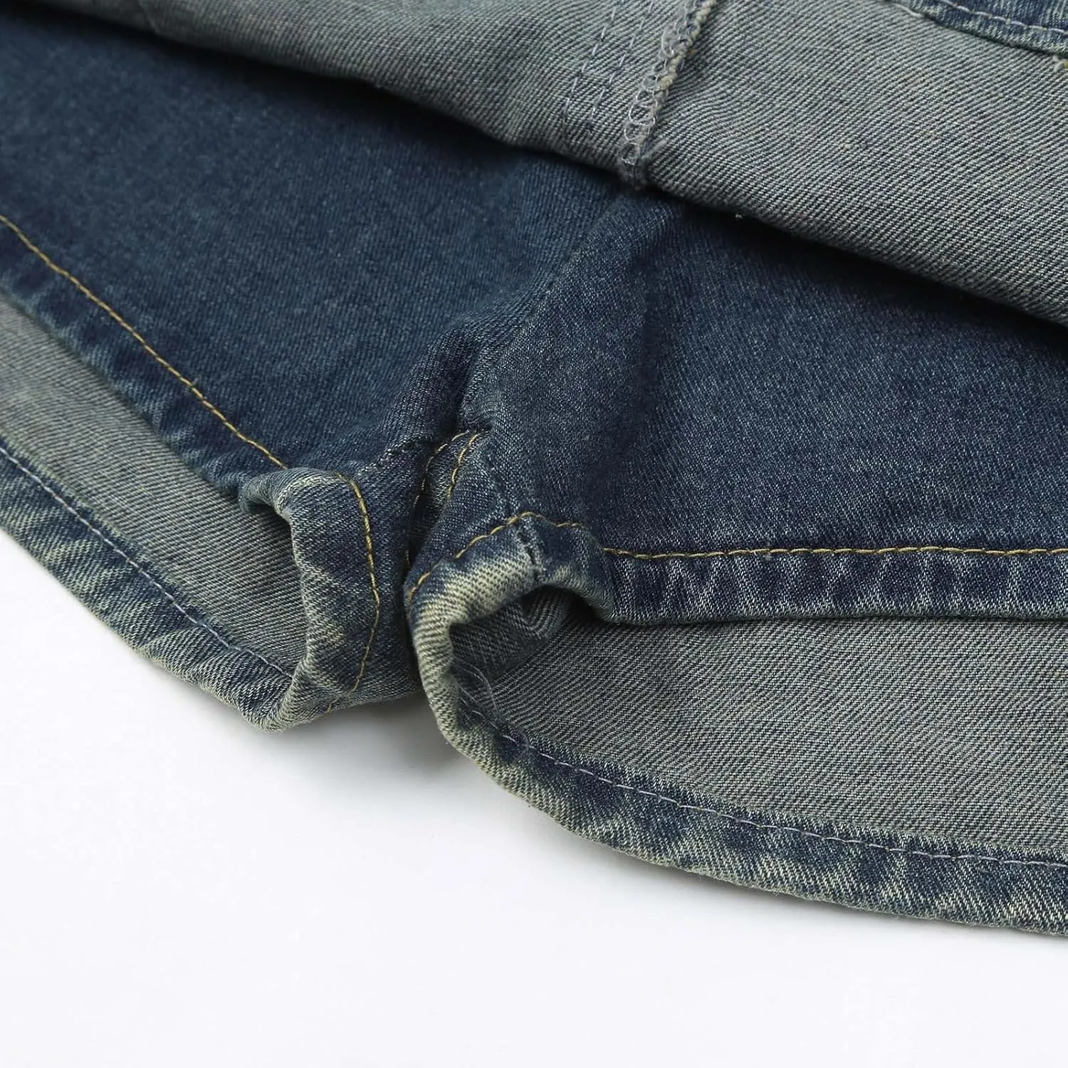 Jean Skirts for Women Denim Stretchy Cargo High Waisted Trendy Y2K Mini Skirt with Utility Pockets