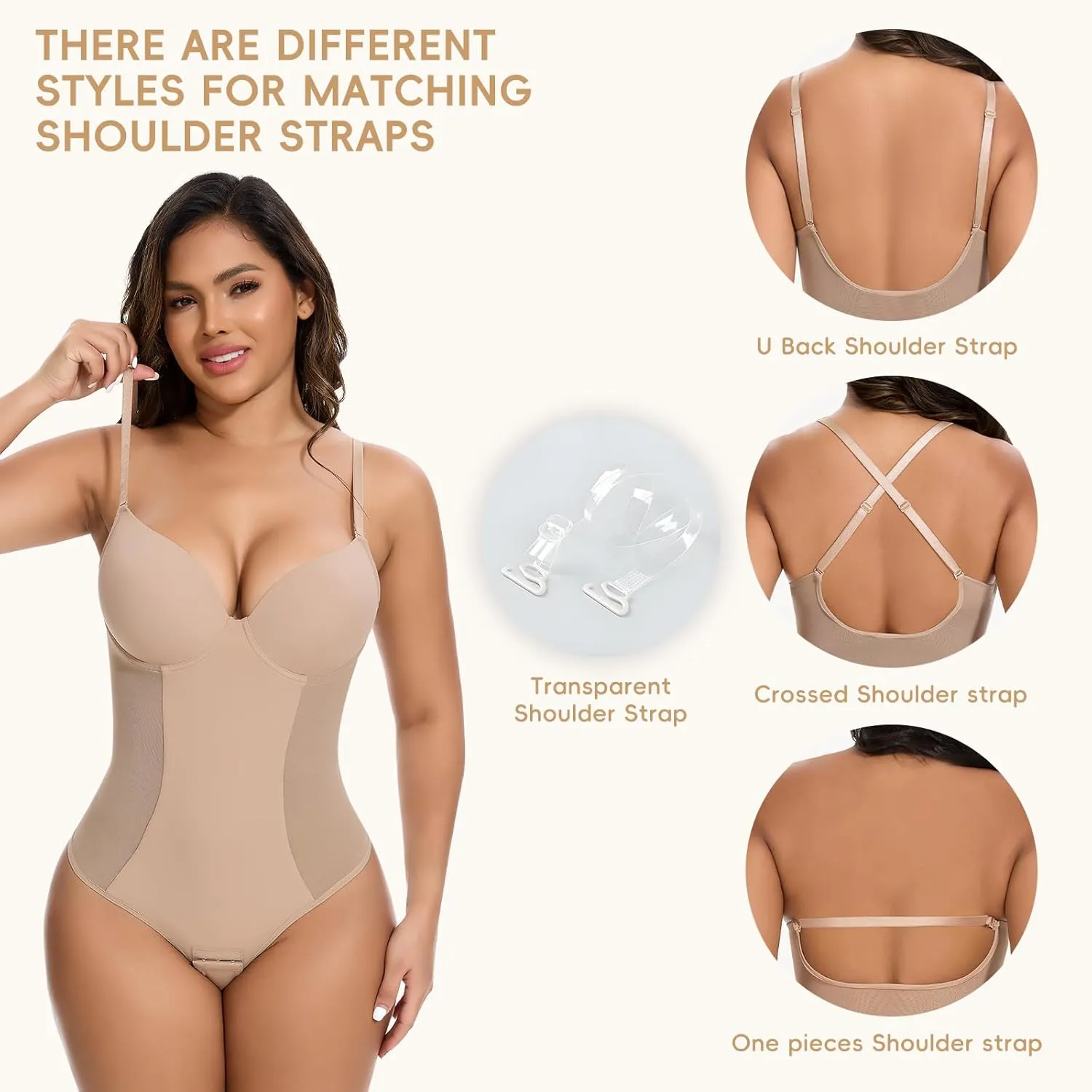 JOYSHAPER Shapewear Bodysuit Built in Bras for Women Tummy Control Shapewear with Bra Slimming Body Shaper Tops
