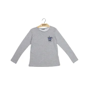 Kids Girl Long-Sleeve Graphic Sweater,Light Grey