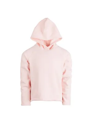 Kids Girl's Plain Solid Fleece Hoodie,Light Pink