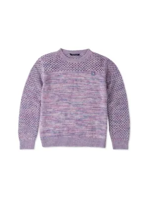 Kids Girl's Textured Pullover Sweater,Light Purple