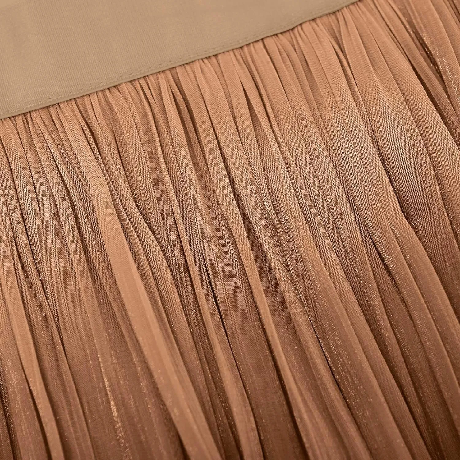 Ladies Trendy Elegant Tulle Skirt Pleated High Waist Tummy Control Midi Skirts Party Dance A-Line Swing Skirt Dress