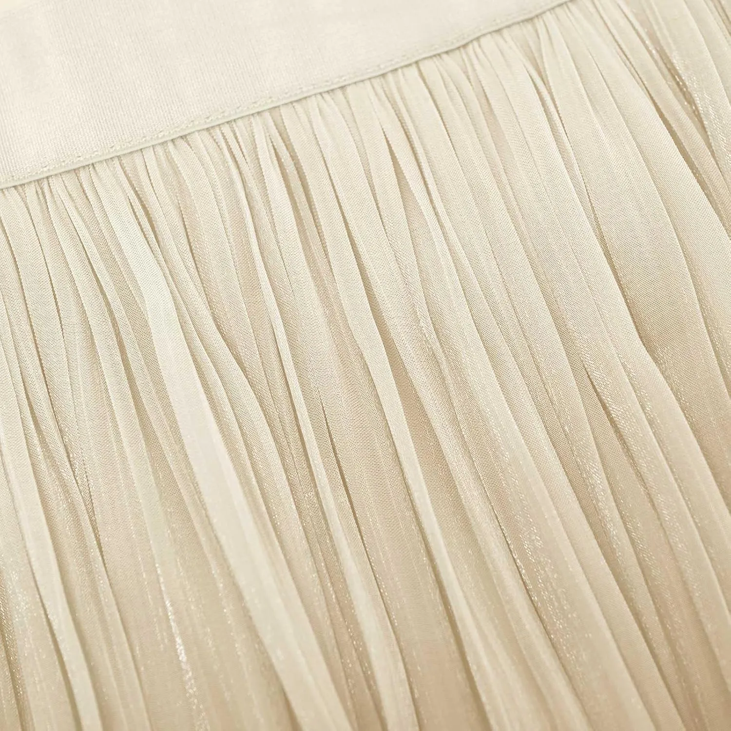 Ladies Trendy Elegant Tulle Skirt Pleated High Waist Tummy Control Midi Skirts Party Dance A-Line Swing Skirt Dress