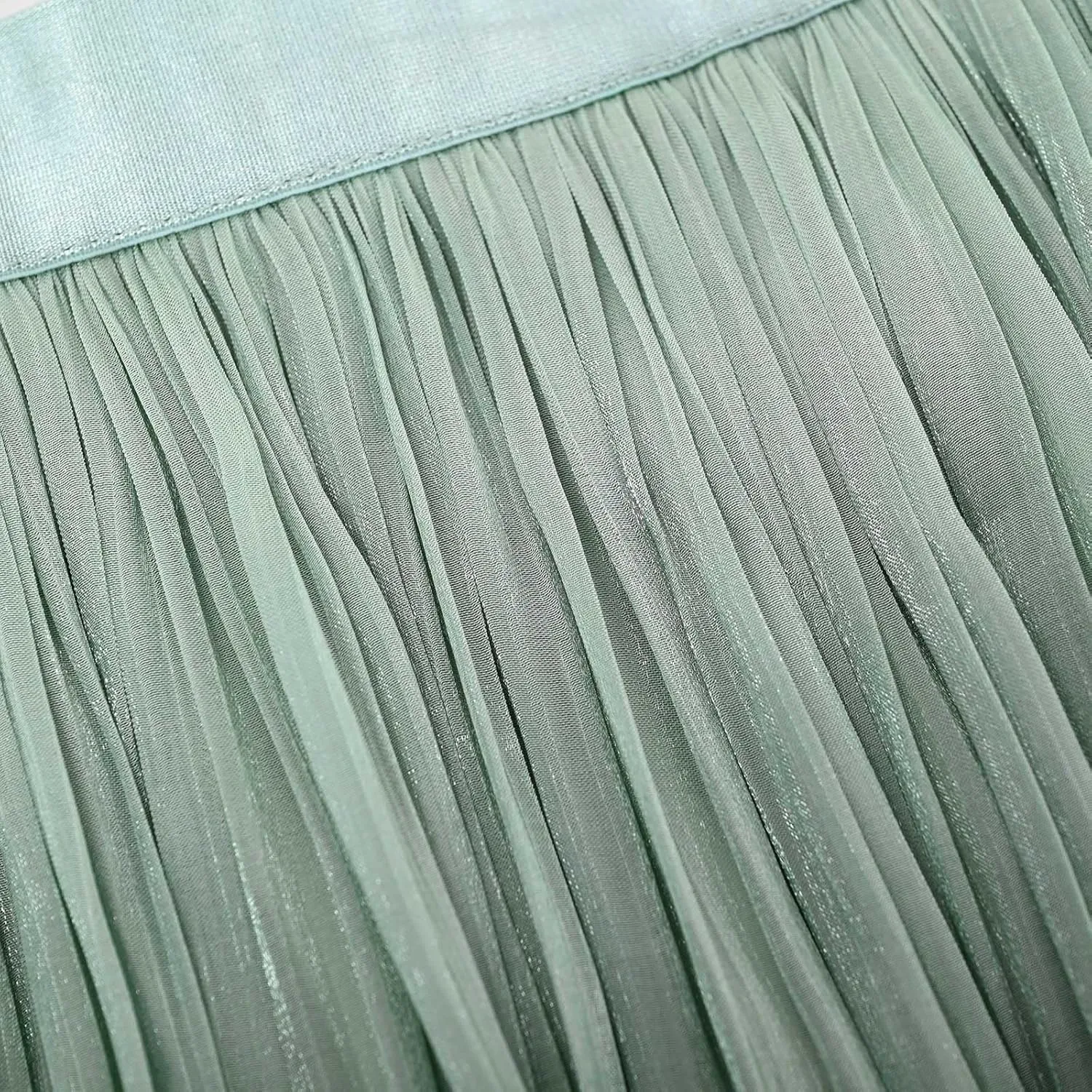 Ladies Trendy Elegant Tulle Skirt Pleated High Waist Tummy Control Midi Skirts Party Dance A-Line Swing Skirt Dress