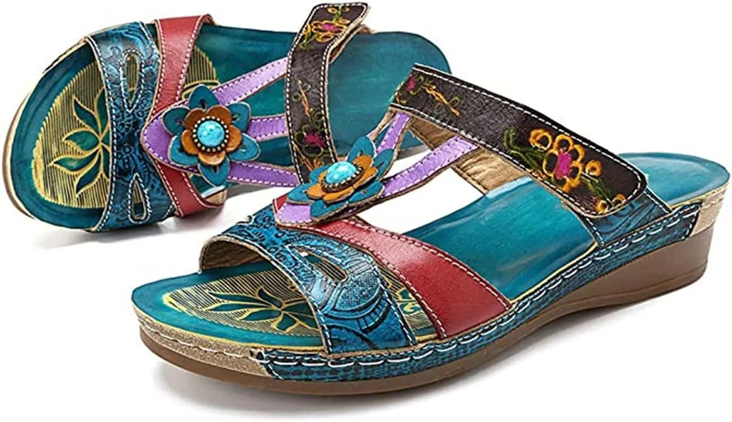 Ladmiple Orthopedic Sandals For Women Flat Feet Orthotic Slide Comfortable Dressy Summer Walking Flip Flops with Arch Support