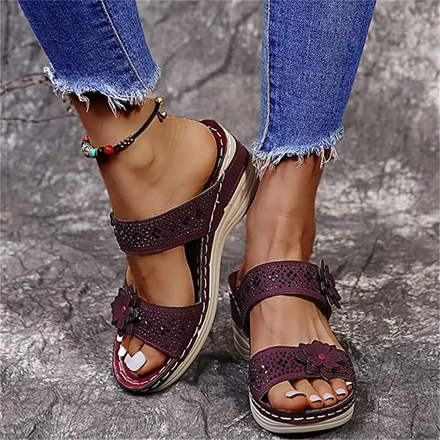 Ladmiple Orthopedic Sandals For Women Plantar Fasciitis Arch Heel Support Comfortable Flip Flops Dressy Summer Orthotic Slide